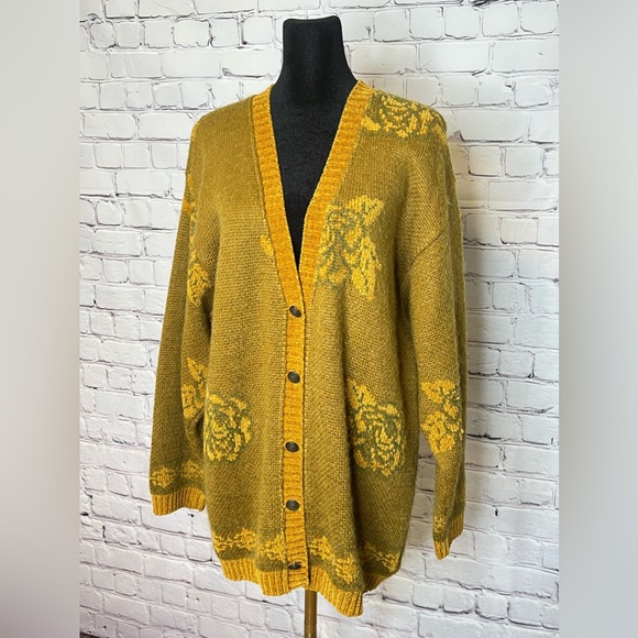 VIRIATO MOHAIR BLEND GRANDPA STYLE CARDIGAN SWEATER SIZE Large/X-LARGE - Picture 2 of 12